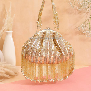 Monedero de noche portátil de diseñador de lujo con bordado y cierre de cubierta de diamantes para ocasiones formales de mujer - Product Image 1