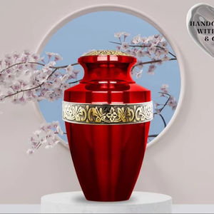 โกศทำมือสำหรับขี้เถ้ามนุษย์ | ของที่ระลึกที่ระลึกระดับพรีเมี่ยม | กล่องใส่เถ้ากระดูกทองเหลืองสำหรับผู้ใหญ่ - Product Image 1