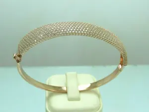 สร้อยข้อมือเพชรโมอิสกลม5กะรัตสำหรับสตรีกำไลข้อมือสีเหลืองทอง925ชุบเงิน - Product Image 5