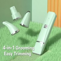 Tondeuse Électrique Professionnelle pour Animaux de Compagnie, 4-en-1, Lame Céramique ABS, Faible Bruit, Rechargeable USB, pour Chiens et Chats