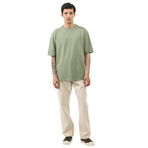 T-shirt à épaules tombantes 100% coton de haute qualité personnalisé et lourd Streetwear OEM Vêtements décontractés pour hommes dans des couleurs personnalisées - Product Image 1