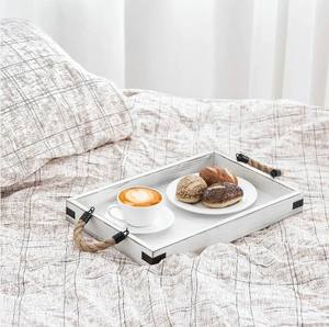 Pair of Pine Wood <b>Trays</b> with Rope Handles Custom Wooden <b>Serving</b> <b>Tray</b> Wood Decor <b>Trays</b> - Ideal for Hotel Restaurants and Home - Product Image 5