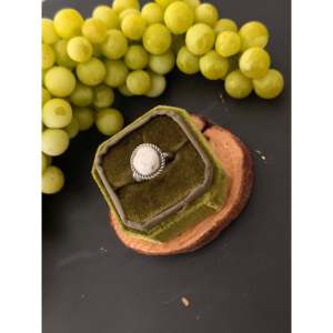 Anillo de Plata 925 Vintage con Turquesa de IMPERIAL INDIA GEMS, Engaste de Bisel, Estilo Hip-Hop Geométrico, Unisex, para Uso Diario, Terciopelo Verde - Product Image 3