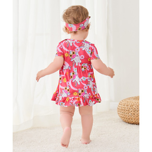 Conjunto de Bodysuits de Bambú para Bebé con Silueta en A y Cintura Natural, Incluye Diadema - Product Image 6