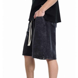 Vente en gros Logo personnalisé de qualité supérieure Lavage à l'acide Séchage rapide Workout Couleur unie Short décontracté 100% coton pour homme avec poches - Product Image 5