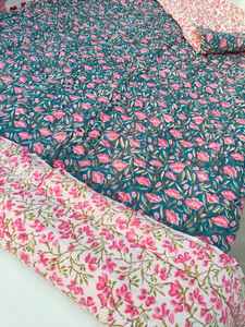 Cubrecama Artesanal Razai con Estampado en Bloques, Manta Acogedora, Ropa de Cama, Textil para el Hogar - Product Image 2