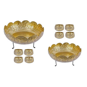 Conception complexe Lotus Le Divin Urli Diya Flamme De Tranquillité Lotus Design Urli - Product Image 3