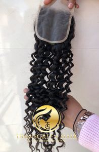 Extensiones de Cabello Humano Virgen Remy 100% con Cutícula Alineada al por Mayor, Ondulado Profundo de 20'' con Cierre de Encaje Transparente 4x4, de Una Sola Capa, Indio - Product Image 2