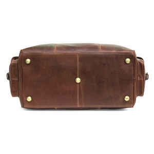 Bolsa de Viaje Grande de Cuero Genuino Vintage de Lujo para Hombre y Mujer, Resistente al Agua, Diseño Plegable, Color Marrón - Product Image 4