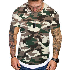 High Quality camouflage 100% cotton summer custom logo Print T-shirt men's premium cotton unisex <b>tshirt</b> - Product Image 2