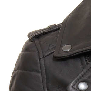 Slim Fit Ladies <b>Genuine</b> Leather Waterproof Windproof Quilted Jacket Customizable Color Breathable Biker Casual Easy Wear - Product Image 6