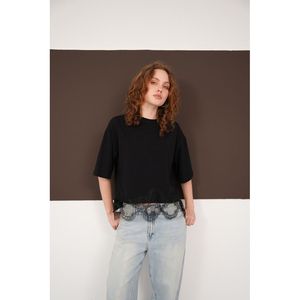 Camiseta al por mayor con cuello redondo y detalles de guipur - [object Object] - Product Image 2
