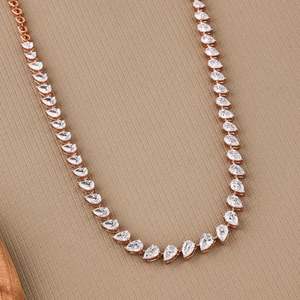 Best Selling 14K Solid Gold 9.41 Ct Round Brilliant Cut Lab Grown Diamonds <b>Tennis</b> <b>Necklace</b> Earring Set EGL Certified Unisex Gift - Product Image 1