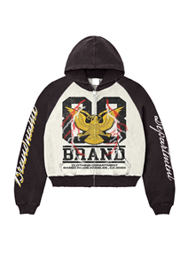 Sudadera con Capucha Personalizada con Estampado y Bordado, Estilo Urbano Y2K, Corte Holgado, Tejido Grueso Lavado, Moda Urbana - Product Image 5