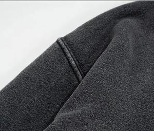 Venta al por mayor de Sudadera con capucha recortada unisex de alta calidad de rizo francés de gran tamaño Sudadera con capucha de entrenamiento Puff estampado bordado ropa de invierno - Product Image 3