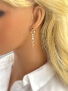 Bijoux en cristal Pierre de soleil et diamant Herkimer Boucles d'oreilles pendantes Crochet Boho Boucles d'oreilles pendantes en argent massif faites à la main - Product Image 3