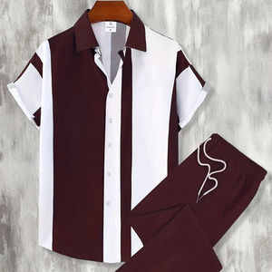 ชุดลำลองสองชิ้นน้ำหนักเบาสำหรับผู้ชายชุดสองชิ้นสำหรับฤดูร้อนชุดสองชิ้นแบบระบายอากาศได้ดีและมีสไตล์ - Product Image 1