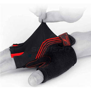 Workout <b>Weight</b> Lifting Half Finger Leather <b>Gym</b> Gloves with Wrist Wrap Support for Unisex Sports Use-Wholesale - Product Image 4