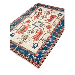 Alfombra de Lana Anudada a Mano Nuray Azul Pae-911, Grande, Rectangular, 9x12, con Diseño de Medallón para Pasillo, Decoración para Sala de Estar - Product Image 2