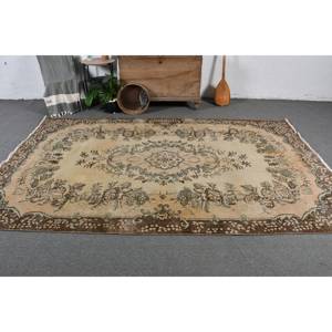 Clásico Beige marrón 6x9 pies lana Vintage alfombra turca tejido plano patrón de retazos para decoración para sala de estar respaldo de látex - Product Image 2