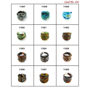 Cuentas de anillo de cristal de Murano hechas a mano de lujo para hacer joyas, acabado brillante, cuentas únicas para hacer pulseras - Product Image 1