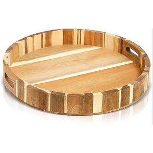Plateau de service en bois de qualité supérieure, design unique, plateau de service à café de forme ovale pour accessoires de cuisine au meilleur prix - Product Image 5