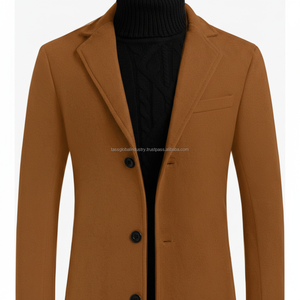 Abrigo de Lana Color Tabaco para Hombre, Personalizado, Fabricante de Ropa de Invierno OEM y Marca Privada - Product Image 4