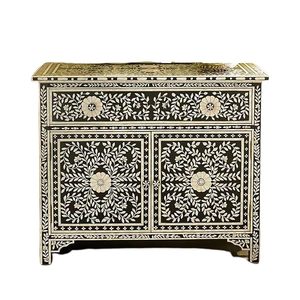 Tabouret de table console moderne pour la maison et l'école incrustation d'os naturel avec rangement pour chambre à coucher salon salle de bain utilisation hôtelière ARTISAN AURA - Product Image 3