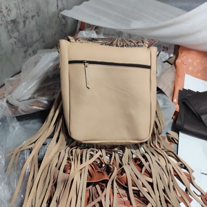 Bolso Bandolera de Cuero Genuino de Primera Calidad, Estilo Bohemio Occidental para Mujer, con Borlas, Flores, Cremallera, Portátil, para Viajes Diarios de Otoño - Product Image 4