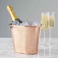 Seau à glace en cuivre avec poignée, refroidisseur à vin, seau à vin personnalisé en métal de luxe, seau à champagne en vrac avec pince en laiton