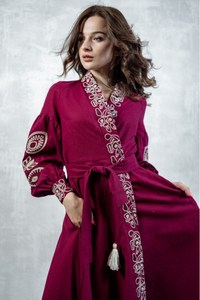 Nuevo Vestido de Novia Ucraniano Largo hasta el Suelo con Bordado Floral, Diseño Personalizable, Top de Tela Tejida de Manga Larga, Colección 2026 - Product Image 2