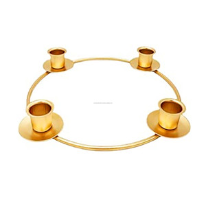 Bougeoir rond en métal argenté, échantillon disponible, clair, décoratif de vacances, imprimé européen, décor de mariage fait à la main - Product Image 2