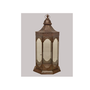 Linterna de metal de grado certificado con diseño tradicional y linterna de metal con mango colgante para usos de decoración - Product Image 1