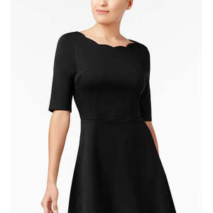 Abito da donna Monteau a sirena, taglie forti, nero con scollo smerlato, ideale per l'ufficio - Product Image 2