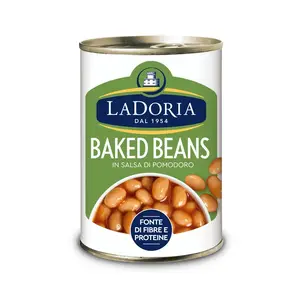 고품질 이탈리아 라 도리아 구운 콩 쉬운 오픈 캔 24x400g 추가 소금 없음 OGM 수출