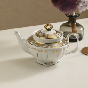 Modern Luxury Royal Style Gold Rim Bone China Heat Resistant <b>Dinner</b> <b>Set</b> with Embossed Pattern for Home and Restaurant - Product Image 2