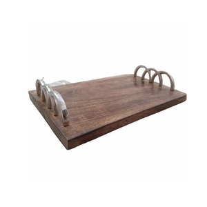 Vajilla Decoración de mesa Servir Bandeja de metal dorado Cocina Catering Usado Desayuno Bandeja de servidor de alimentos - Product Image 5