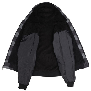 2025 New Winter Oversized Full Zip <b>Flannel</b> <b>Jackets</b> Hoodie Solid Lined Custom 100% Cotton Fleece Pullover Streetwear Breathable - Product Image 6