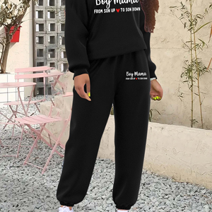 New Stylish Printed Women's Long Terry Crewneck <b>Sweatshirt</b> Front Logo-Custom Color Size Winter Warm Streetwear for Wholesale - Product Image 4