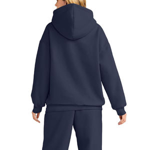 100% coton meilleure qualité femmes sweat à capuche surdimensionné goutte épaule Style pull à capuche sur mesure Logo impression - Product Image 2