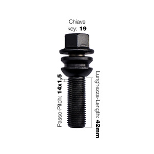 10 bulloni neri ch.19 14X1.5 l.42mm rondella mobile sferica - Product Image 2