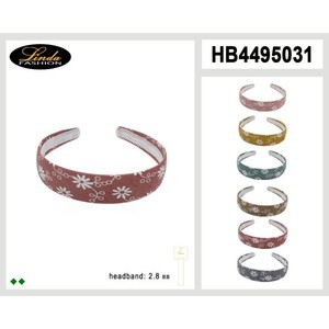 Fascia per Capelli in Tessuto Linda Fashion per Donne, 2,8 mm, Stile Dolce con Fiori, Accessorio Casual per Capelli - Product Image 1