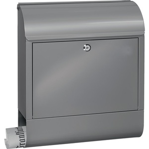 Boîte aux lettres Scandic 825 Si en acier argenté, hauteur 460 mm, largeur 380 mm, profondeur 125 mm, norme DIN C4 BURG-WCHTER - Product Image 1