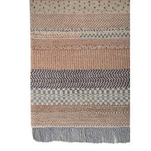 Tapis noués à la main en laine et soie de bambou à motifs géométriques Manchaha, rose et violet, pour usage domestique - Les-2938 - Product Image 4