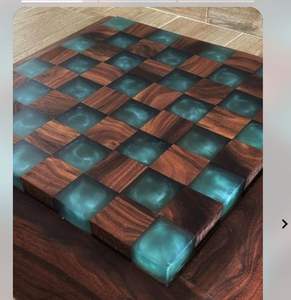 ชุดกระดานหมากรุกทำจากไม้และเรซินกล่องเกมหมากรุกทำจากเรซินสีแดงสุดหรูงานหัตถกรรม tayyab - Product Image 2