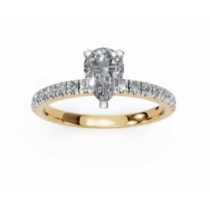 Bague solitaire élégante en diamant de laboratoire en forme de poire, 0,573 ct, or 9 carats, 14 carats, 18 carats, fournisseur OEM en gros - Product Image 6