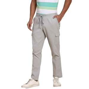 Pantalon Cargo Streetwear Décontracté Homme Multi-Poches Respirant 100% Coton Épais Gris Clair Vente en Gros - Meilleures Ventes - Product Image 3