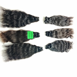 Vente en gros d'extensions de cheveux humains vierges indiens 100% naturels Double trame faisceaux de branches brutes ondulés cheveux humains profonds - Product Image 6