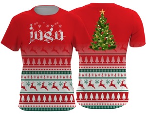 Camiseta Personalizada Sublimada de Navidad para Hombre, de Alta Calidad, Secado Rápido, Transpirable, Estampado Holgado, Tejido de Punto, Estilo Deportivo, Ecológica - Product Image 1