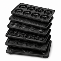Nouvel Arrivage : Machine à Snacks Électrique 6 Plaques Amovibles Antiadhésives pour Gaufres, Donuts, Sandwichs, Grillades et Gâteaux aux Noix pour la Cuisine Domestique